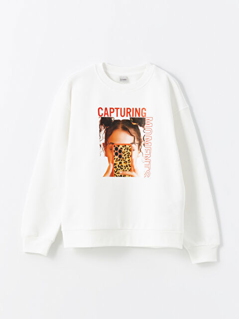 LCW Kids Bisiklet Yaka Kız Çocuk Kalın Sweatshirt - W4KA45Z4-R9J