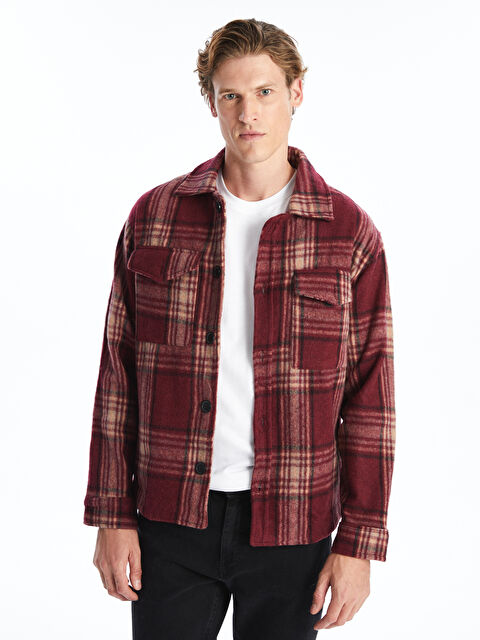 LC WAIKIKI Regular Fit Uzun Kollu Ekose Erkek Gömlek Ceket - W4KA91Z8-CVL