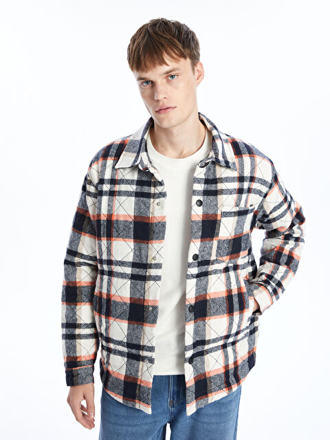 LC WAIKIKI Regular Fit Uzun Kollu Ekose Erkek Gömlek Ceket - W4KA92Z8-LSQ