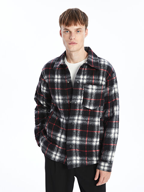 LC WAIKIKI Regular Fit Uzun Kollu Ekose Erkek Gömlek Ceket - W4KA94Z8-CVL