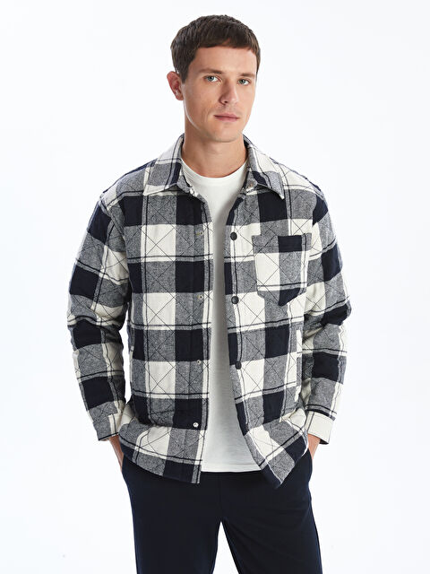 LC WAIKIKI Regular Fit Uzun Kollu Ekose Erkek Gömlek Ceket - W4KA94Z8-LQY