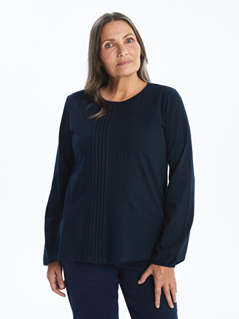 LCW Grace Bisiklet Yaka Dokulu Kadın Bluz - W4KB66Z8-E1J