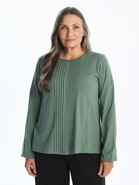 LCW Grace Bisiklet Yaka Dokulu Kadın Bluz - W4KB66Z8-GQQ