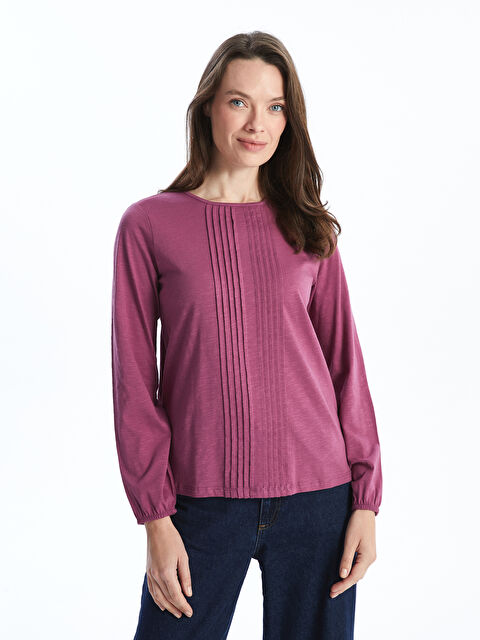 LCW Grace Bisiklet Yaka Dokulu Kadın Bluz - W4KB66Z8-H8P