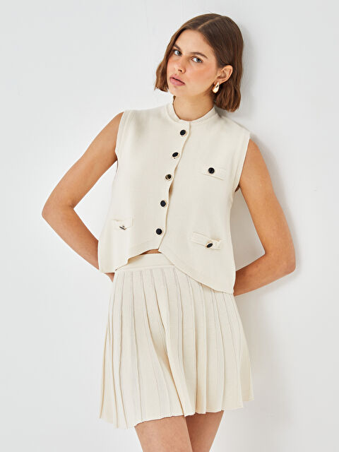 BLAİS Bisiklet Yaka Kadın Triko Yelek - W4KC53Z8-R9J