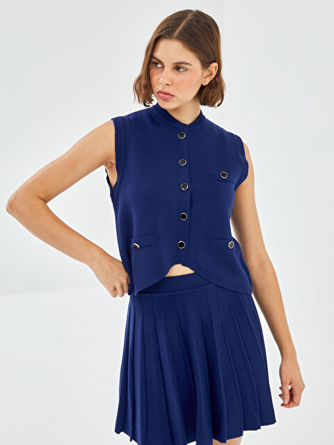 BLAİS Bisiklet Yaka Kadın Triko Yelek - W4KC53Z8-RFH