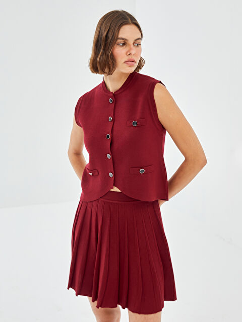 BLAİS Bisiklet Yaka Kadın Triko Yelek - W4KC53Z8-YHL