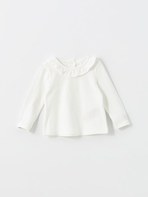 LCW baby Bebe Yaka Fırfırlı Kız Bebek Bluz - W4KC65Z1-FDL