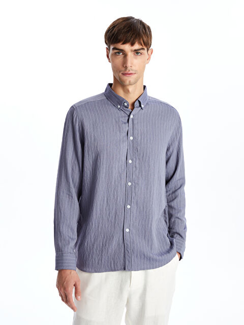 LCW Vision Slim Fit Uzun Kollu Oxford Erkek Gömlek - W4KC79Z8-LGB