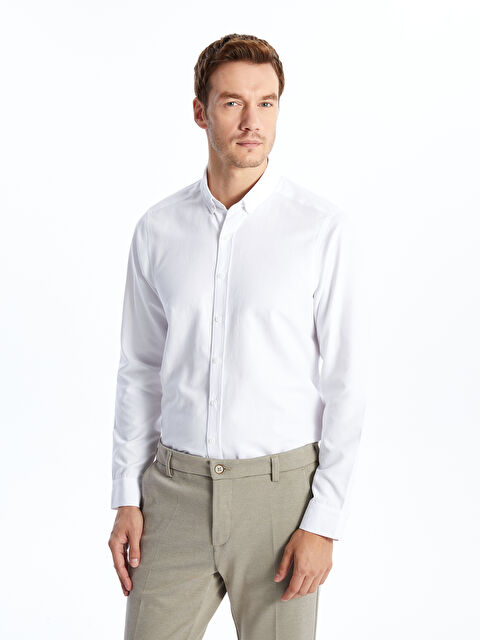LCWAIKIKI Classic Slim Fit Uzun Kollu Erkek Gömlek - W4KC80Z8-Q6K