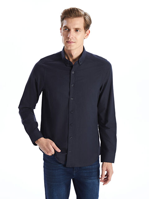 LCWAIKIKI Classic Slim Fit Uzun Kollu Erkek Gömlek - W4KC80Z8-UDC