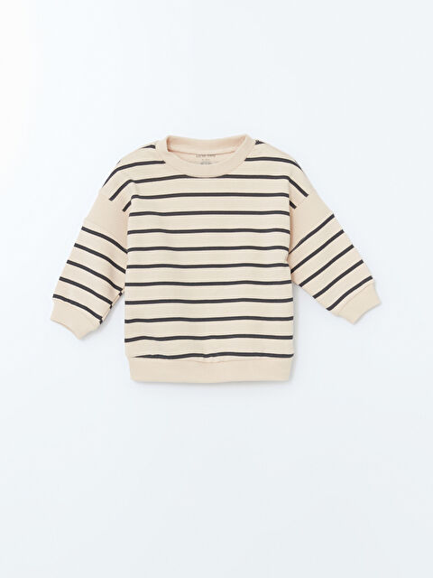 LCW baby Bisiklet Yaka Çizgili Erkek Bebek Sweatshirt - W4KD36Z1-LFC