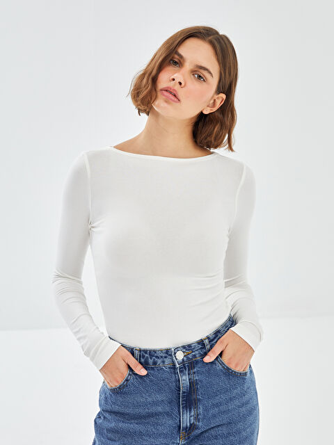 BLAİS Bisiklet Yaka Kadın Tişört - W4KD68Z8-V9H