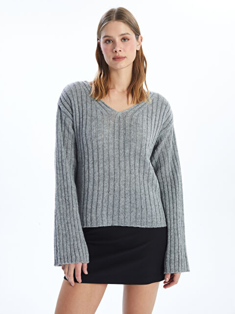 BLAİS V Yaka Kadın Triko Kazak - W4KD69Z8-CUZ