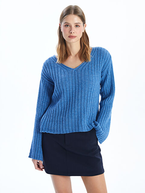 BLAİS V Yaka Kadın Triko Kazak - W4KD69Z8-GEZ