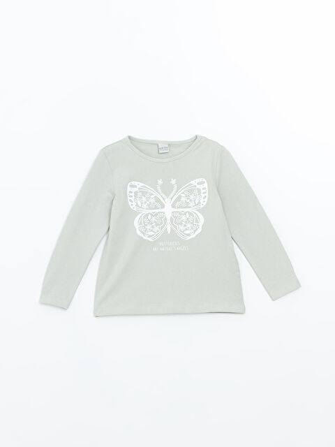 LCW ECO Bisiklet Yaka Kız Çocuk Tişört - W4KE28Z4-FLL