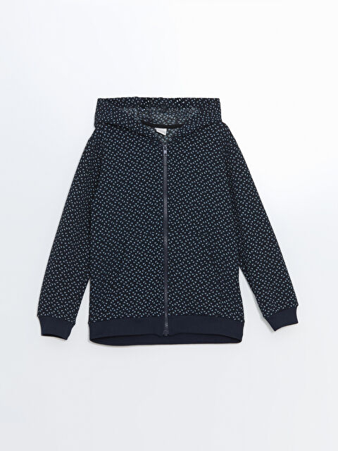 LCW ECO Kapüşonlu Erkek Çocuk Fermuarlı Sweatshirt - W4KE34Z4-LSJ