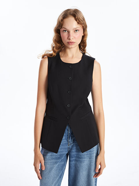 LCW Vision Bisiklet Yaka Kadın Klasik Yelek - W4KE43Z8-CVL