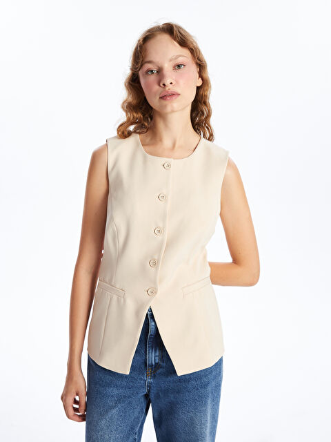 LCW Vision Bisiklet Yaka Kadın Klasik Yelek - W4KE43Z8-R9J