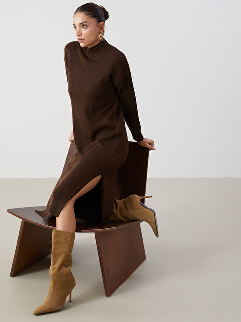 LCW Vision Yarım Balıkçı Yaka Kadın Triko Elbise - W4KE45Z8-HDT