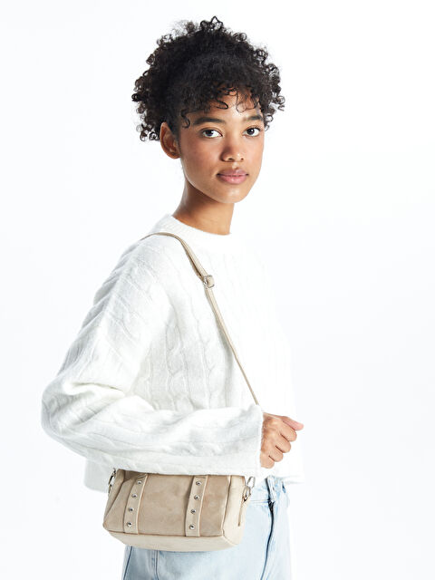 LCW ACCESSORIES Süet Görünümlü Kadın Omuz Çantası - W4KE47Z8-CR8