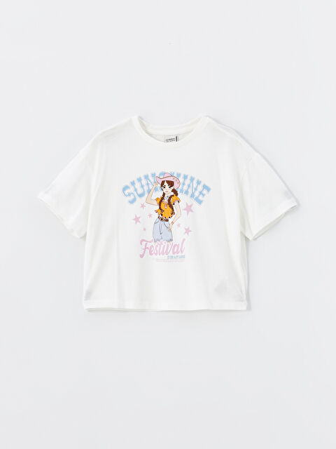 LCW Kids Bisiklet Yaka Kız Çocuk Tişört - W4KE50Z4-R9J