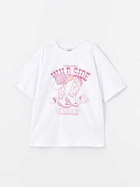 LCW Kids Bisiklet Yaka Kız Çocuk Tişört - W4KE70Z4-FFB