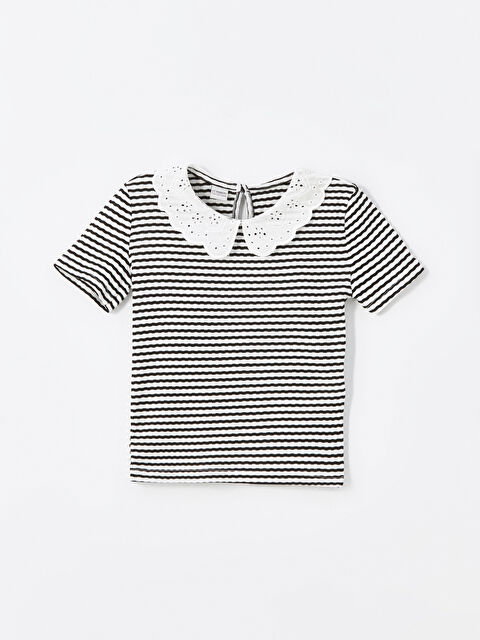 LCW Kids Bebe Yaka Çizgili Kız Çocuk Tişört - W4KE77Z4-LEG