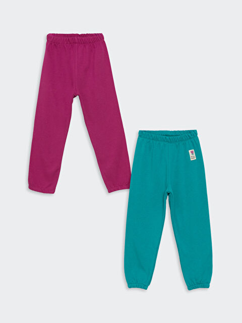 LCW Kids Beli Lastikli Baskılı Kız Çocuk Eşofman Alt 2'li - W4KF40Z1-GVQ