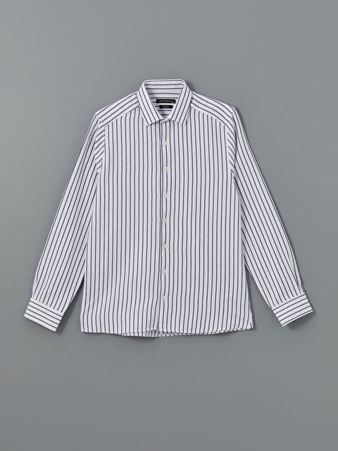 LCW BUSINESS Slim Fit Uzun Kollu Çizgili Erkek Gömlek - W4KF42Z8-LGS