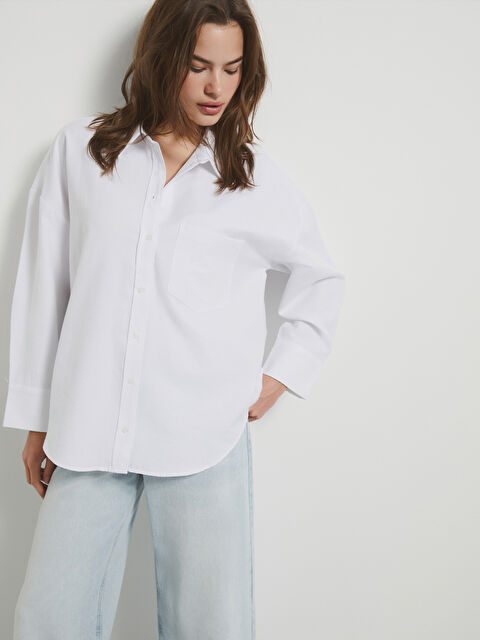 LC WAIKIKI Poplin Kadın Gömlek - W4KG31Z8-Q6K