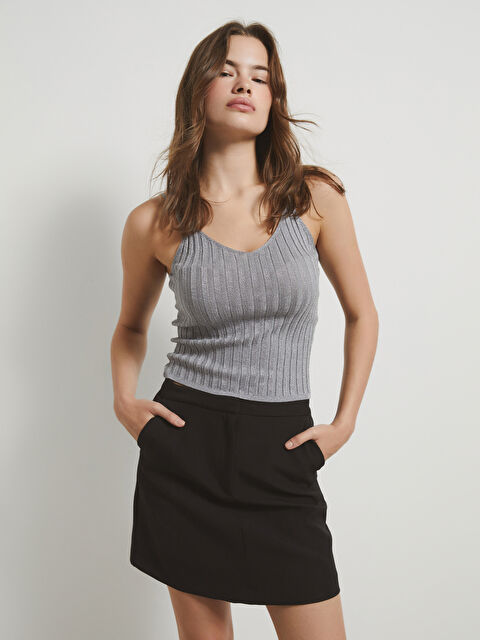 LC WAIKIKI V Yaka Askılı Kadın Triko Atlet - W4KG43Z8-CWN