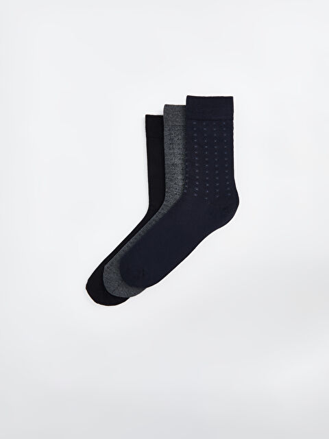 LCW ACCESSORIES Desenli Bambu Erkek Soket Çorap 3'lü - W4KG59Z8-K00