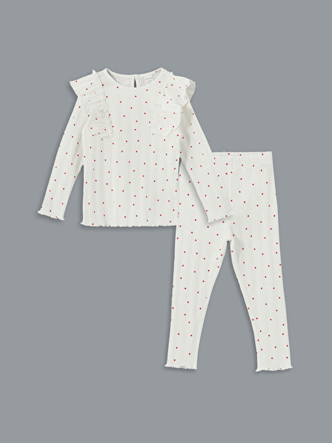 LCW Kids Bisiklet Yaka Kız Çocuk Pijama Takımı - W4KH82Z1-LRA