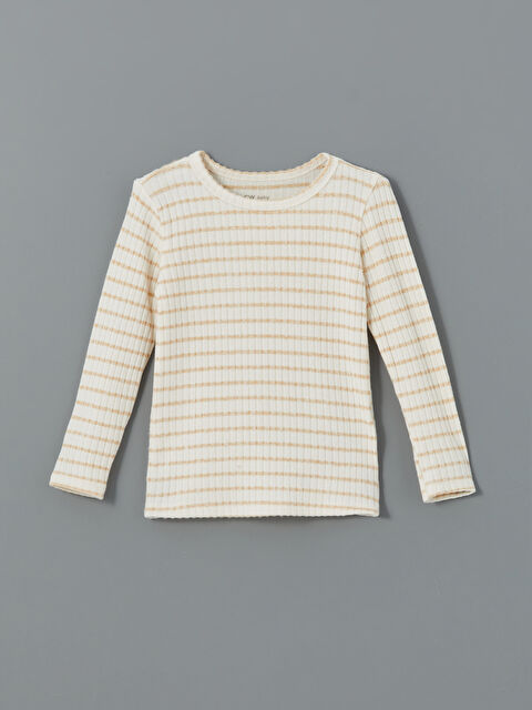 LCW baby Bisiklet Yaka Çizgili Erkek Bebek Pijama Üstü - W4KH95Z1-LEA