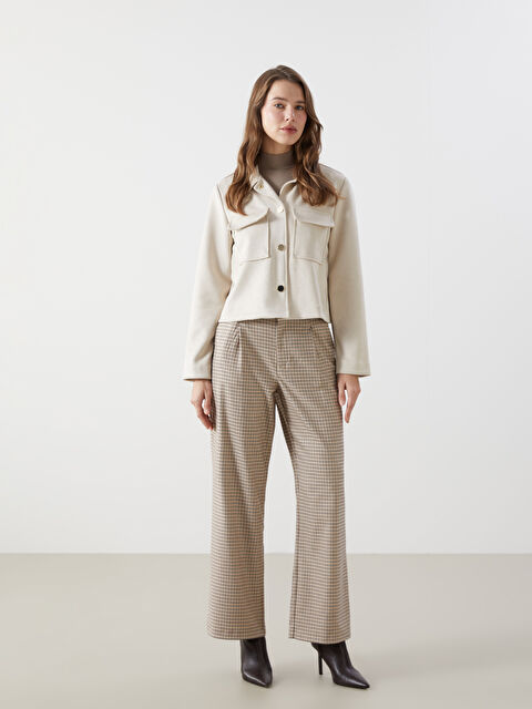 LCW Modest Loose Fit Ekose Kadın Pantolon - W4KI34Z8-LLL