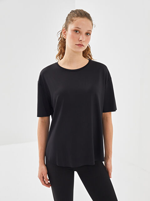 KOOR SPORT Bisiklet Yaka Kadın Spor Tişört - W4KI38Z8-CVL