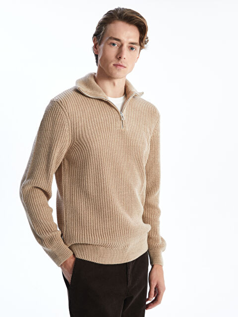 LCW Vision Dik Yaka Uzun Kollu Erkek Triko Kazak - W4KI60Z8-L8Q