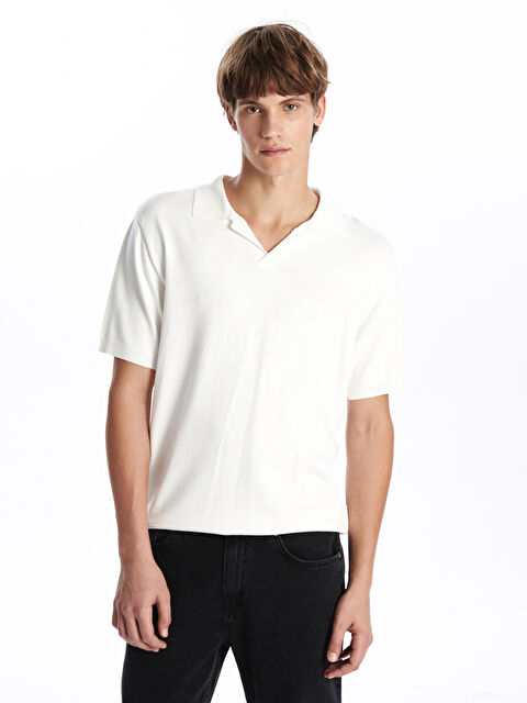 XSIDE Polo Yaka Kısa Kollu Erkek Triko Kazak - W4KJ38Z8-EEW