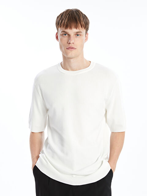 XSIDE Bisiklet Yaka Kısa Kollu Erkek Triko Kazak - W4KJ39Z8-EEW