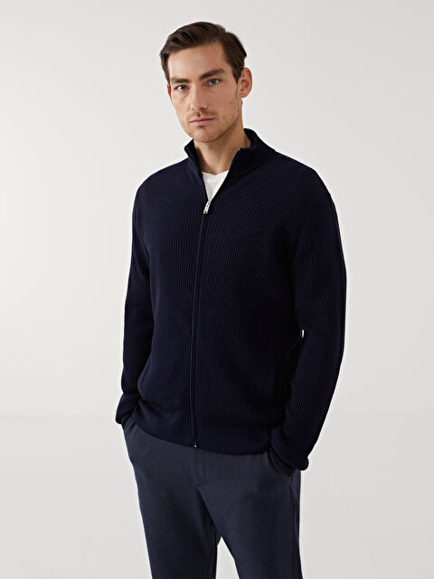 SOUTHBLUE Standart Kalıp Dik Yaka Erkek Triko Hırka - W4KJ54Z8-RFH