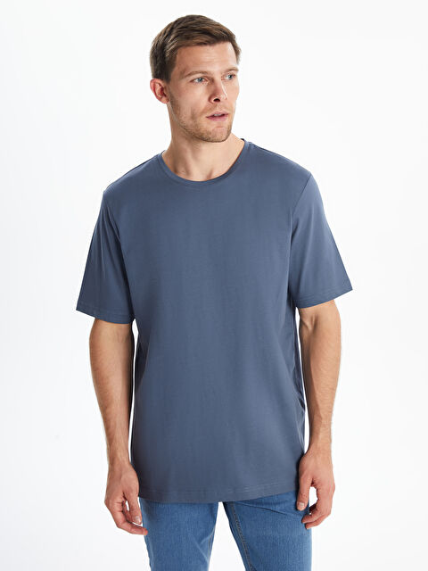 LCWAIKIKI Classic Bisiklet Yaka Penye Erkek Tişört - W4KK20Z8-YYH