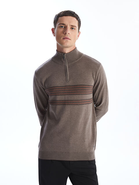 LC WAIKIKI Dik Yaka Uzun Kollu Erkek Triko Kazak - W4KK57Z8-GSR