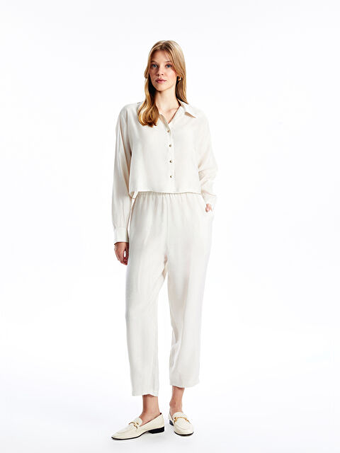 Natuvera Beli Lastikli Kadın Pantolon - W4KK81Z8-V9H