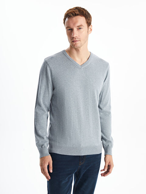 LC WAIKIKI V Yaka Uzun Kollu Erkek Triko Kazak - W4KL03Z8-CU5