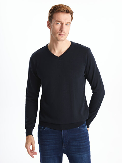 LC WAIKIKI V Yaka Uzun Kollu Erkek Triko Kazak - W4KL03Z8-DWP