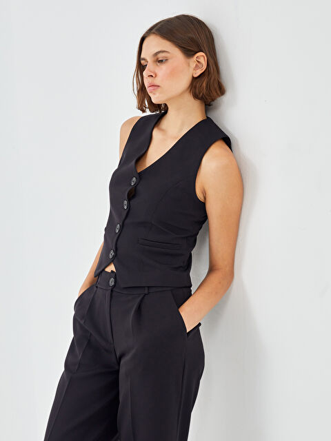 LCW Modest V Yaka Kadın Klasik Yelek - W4KL21Z8-CVL