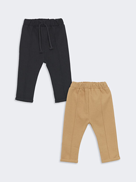 LCW baby Beli Lastikli Erkek Bebek Pantolon 2'li - W4KL56Z1-PKH