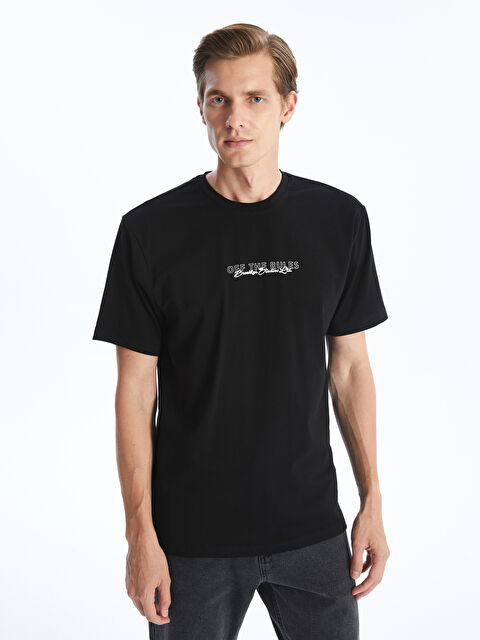 Natuvera Bisiklet Yaka Kısa Kollu Baskılı Penye Erkek Tişört - W4KM50Z8-CVL