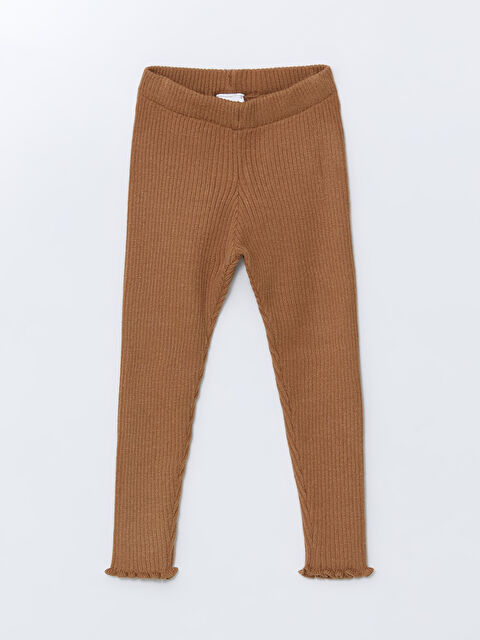 LCW Kids Beli Lastikli Fitilli Kız Çocuk Tayt - W4KM57Z1-GAY